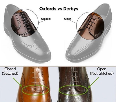 Một số điểm khác biệt giữa giày Oxford với giày Derby
